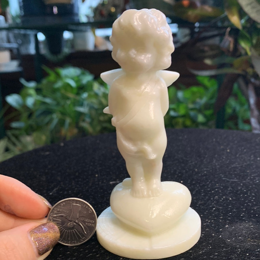 Marble Cupid/Angel standing on Heart