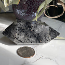 Load image into Gallery viewer, Tourmalated Quartz Double Point (Black Rutile)
