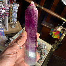 Load image into Gallery viewer, 6 inch Super Magenta Rainbow Fluorite Tower
