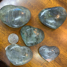 Load image into Gallery viewer, Grey Labradorite Heart Palms

