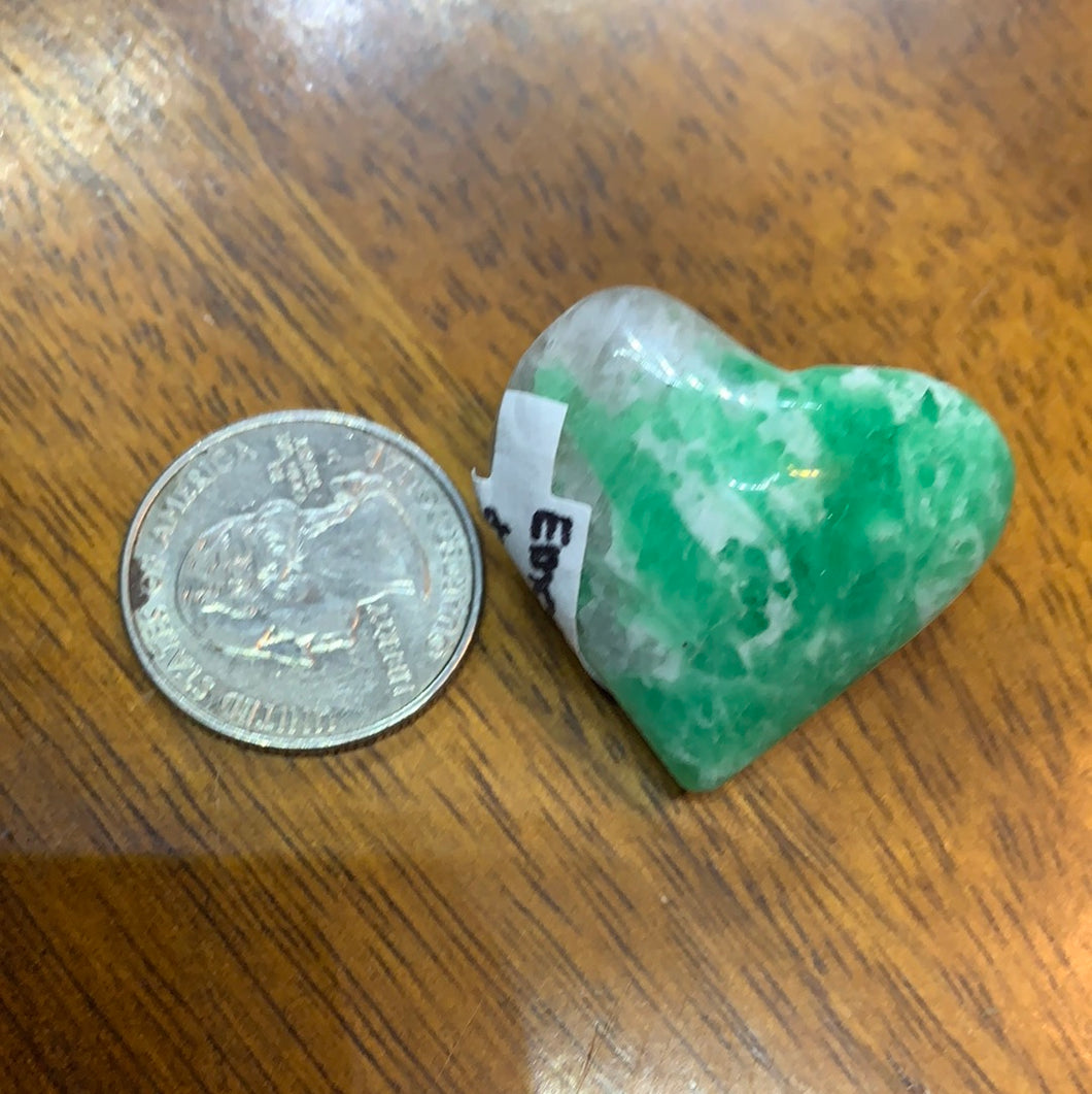 Small Emerald Heart carving