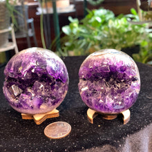 Load image into Gallery viewer, &quot;Grape Jelly&quot; Amethyst Cluster Druzy Spheres
