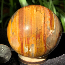 Load image into Gallery viewer, 2.5&quot; Banded Calcite Sphere 414 grams
