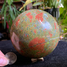 Load image into Gallery viewer, 3.7” Large Unakite Sphere 1.5kilo
