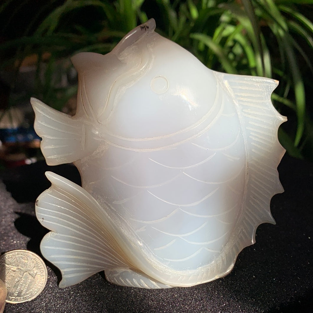 Agate Enhydro Fish Carving
