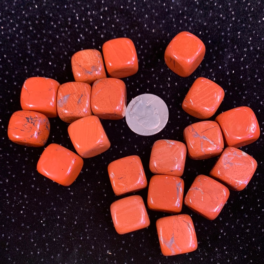 258 grams Red Jasper cubes