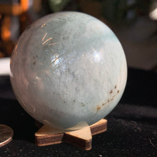 Load image into Gallery viewer, Stunning 2” Aquamarine sphere 208 grams

