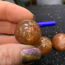 Load image into Gallery viewer, Mini AA Confetti Sunstone Spheres
