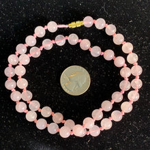 Load image into Gallery viewer, 10” 8mm Rose Quartz Mala style Necklace
