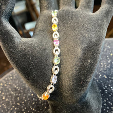 Load image into Gallery viewer, Rainbow Sapphire Bracelet 7.5”
