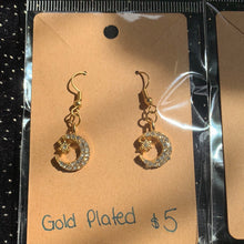 Load image into Gallery viewer, Moon/star Dangle earrings
