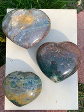 Load image into Gallery viewer, Puffy Ocean Jasper Hearts
