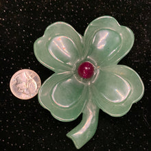 Load image into Gallery viewer, Green Aventurine 4 Leaf Clover w/UV reactive bead
