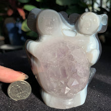 Load image into Gallery viewer, 3.5” Druzy Amethyst Agate Koala mother with baby
