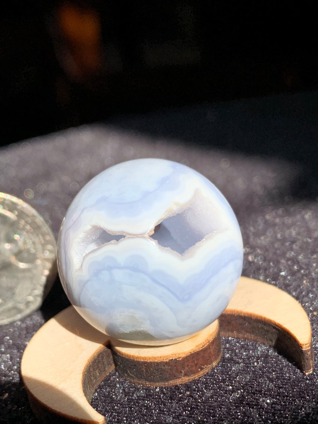1” AA Blue Lace Agate Sphere 18 grams