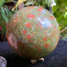 Load image into Gallery viewer, 3.7” Large Unakite Sphere 1.5kilo
