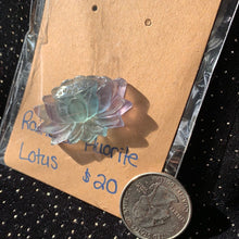 Load image into Gallery viewer, Rainbow Fluorite Lotus Carving
