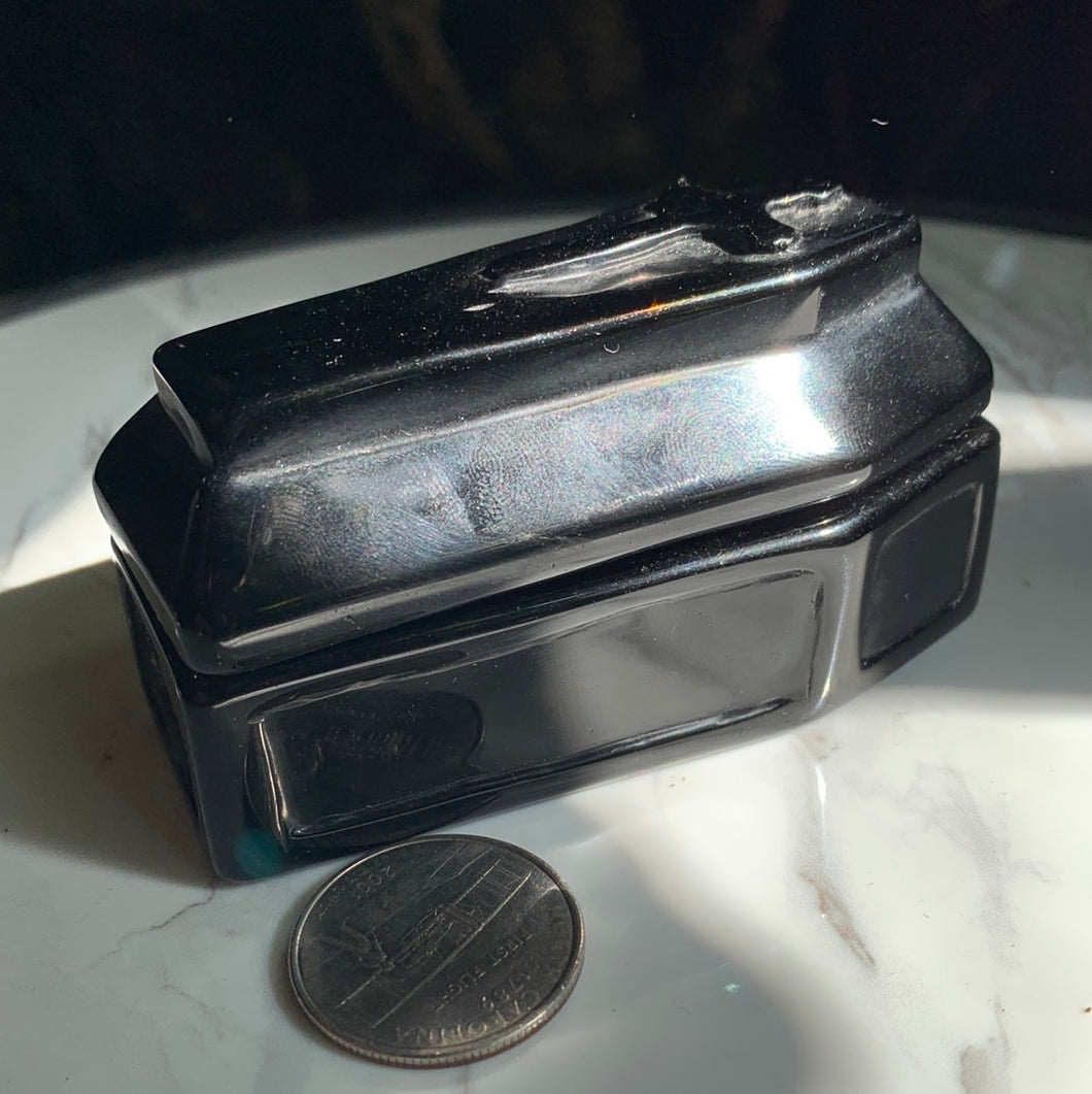 Black Obsidian Coffin Trinket Box