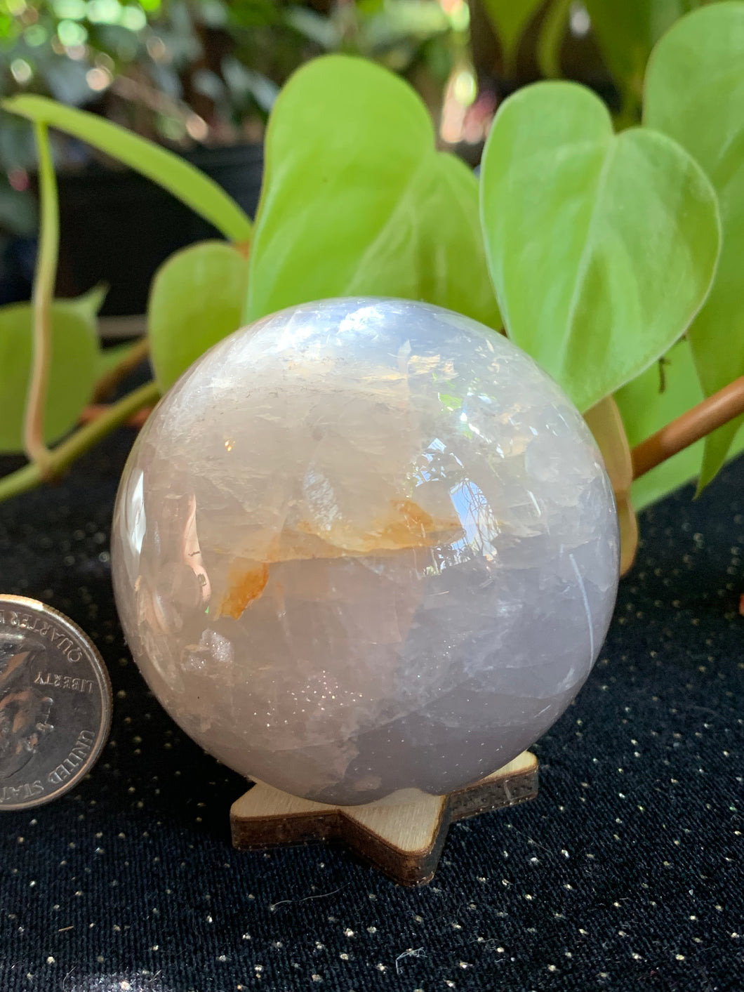 268 gram Blue Rose Quartz Sphere